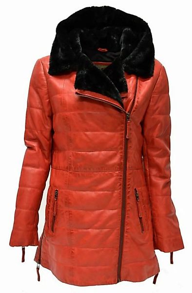 Zimmert Leather Ledermantel Cindy weiches, gestepptes Leder mit Kapuze, Rot günstig online kaufen