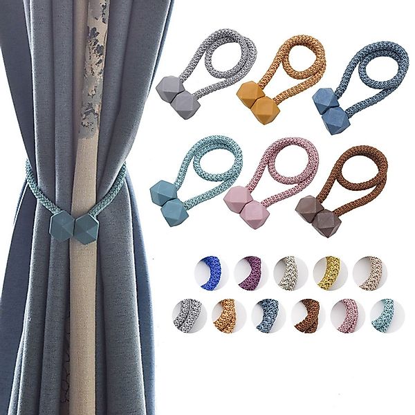 BYSURE Raffhalter, (2-tlg), Gardine-Vorhang-Magnet Twist-Seil günstig online kaufen