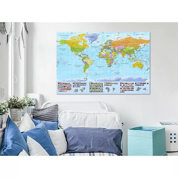 Leinwandbild World: Colourful Map XXL günstig online kaufen