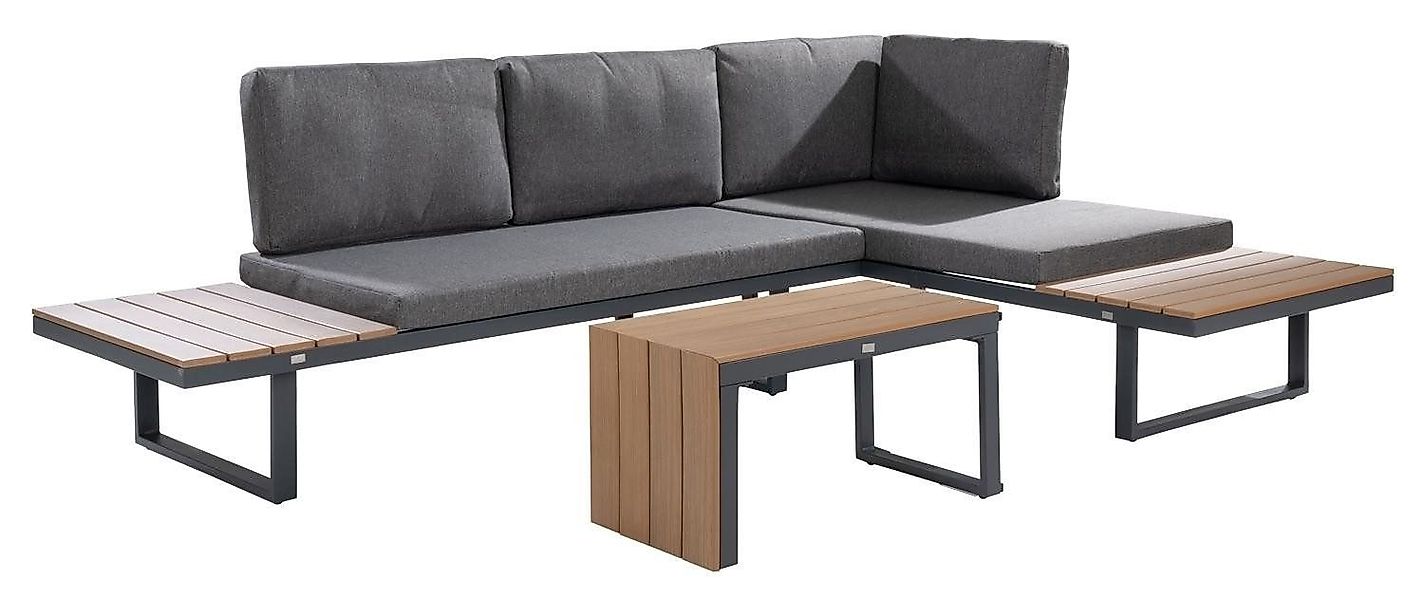 Outdoor Gartenlounge-Set RUNEI, mit Loungetisch, Aluminium, günstig online kaufen