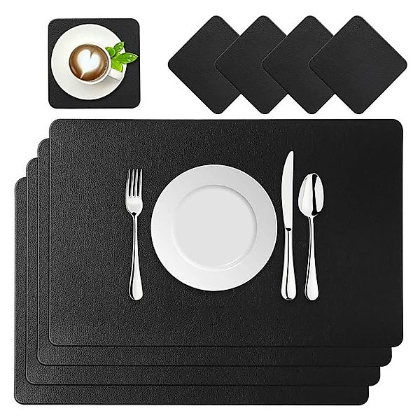 zggzerg Platzset Platzsets Schwarz 4er Sets günstig online kaufen