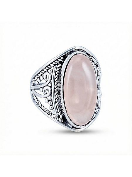 mantraroma Silberring DAHAB oval groß aus 925 Silber mit Rosenquarz (Ring m günstig online kaufen