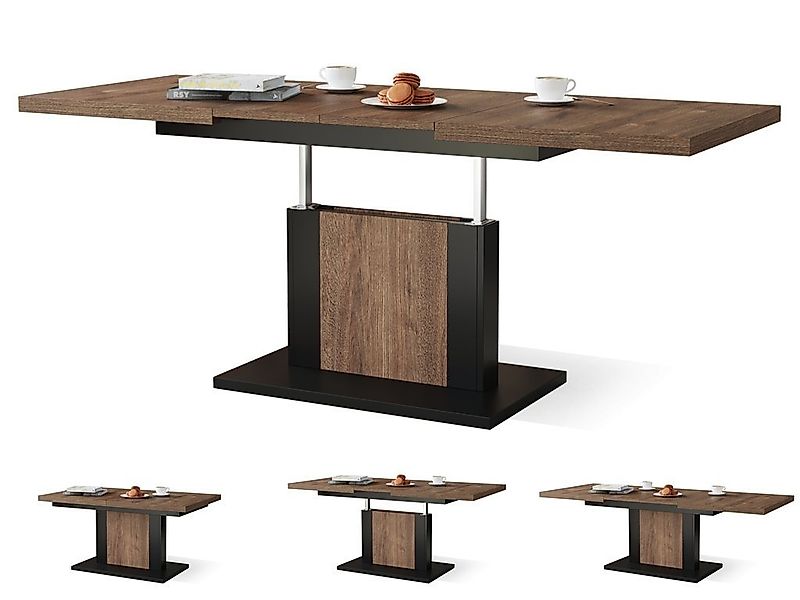 designimpex Couchtisch Design Orion stufenlos höhenverstellbar ausziehbar E günstig online kaufen