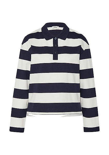 s.Oliver Sweatshirt Sweatshirt Gestreiftes Sweatshirt mit Polokragen günstig online kaufen