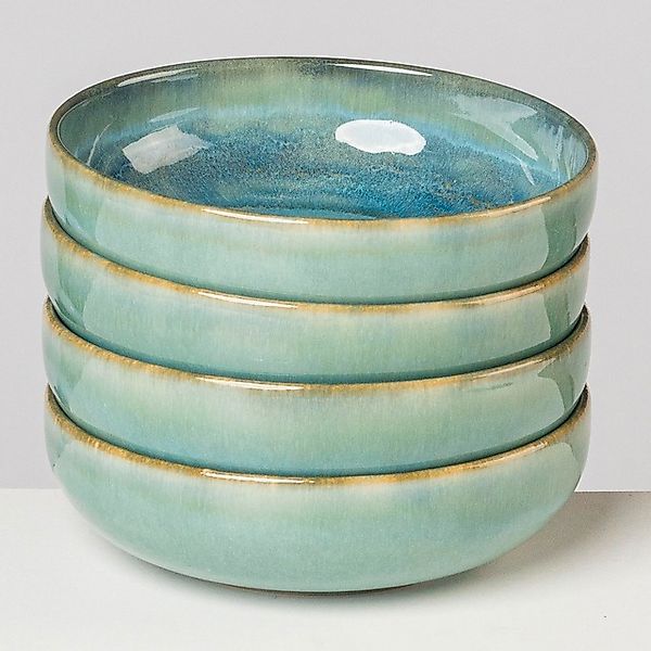gipfelstück Müslischale »Tiefer See« 4 Stk. aus Steinzeug Scandi-Style, glä günstig online kaufen