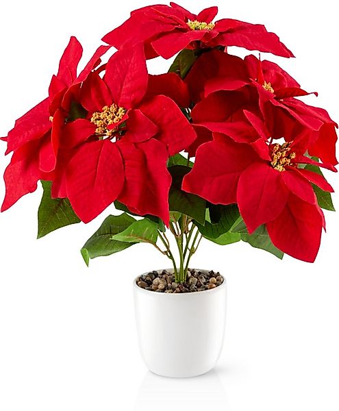 Winterliche Kunstpflanze Weihnachtsstern künstlich, Künstlicher Weihnachtss günstig online kaufen