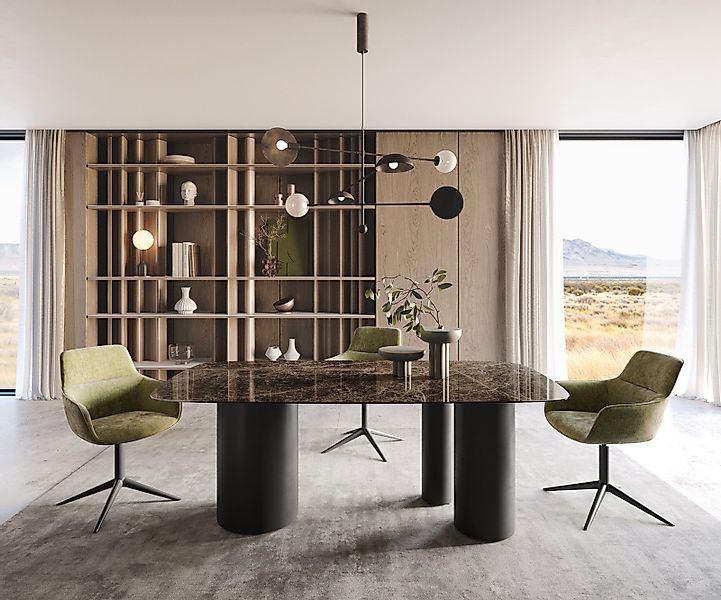 Esstisch Edge Boot 200x100 Keramik Emperador Extra Lucidato Dunkelbraun Tro günstig online kaufen