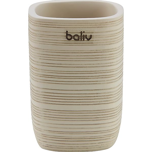 baliv Cosy Wave trend Zahnputzbecher Polyresin Beige 6,9 cm x 6,9 cm x 9,5 günstig online kaufen