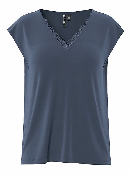pieces Kurzarmshirt "PCKAMALA LACE V-NECK TEE JRS NOOS BC" günstig online kaufen