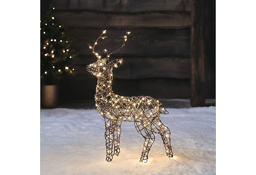 Lights4fun LED-Dekofigur Mini LED-Rentier Hirsch Studley, Weihnachtsbeleuch günstig online kaufen