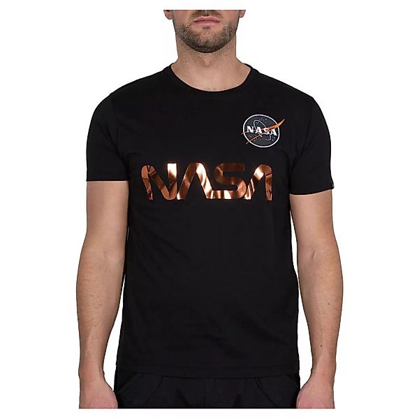 Alpha Industries Nasa Reflective Kurzärmeliges T-shirt XS Black / Copper günstig online kaufen