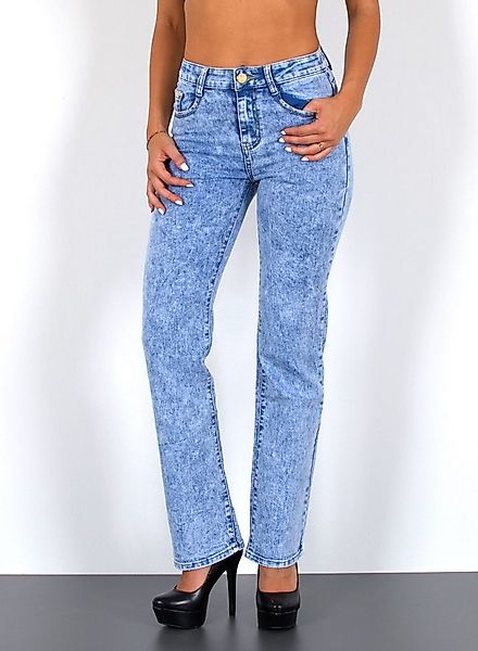 ESRA Straight-Jeans High Waist Damen Jeans Straight Leg Hose Stretch gerade günstig online kaufen