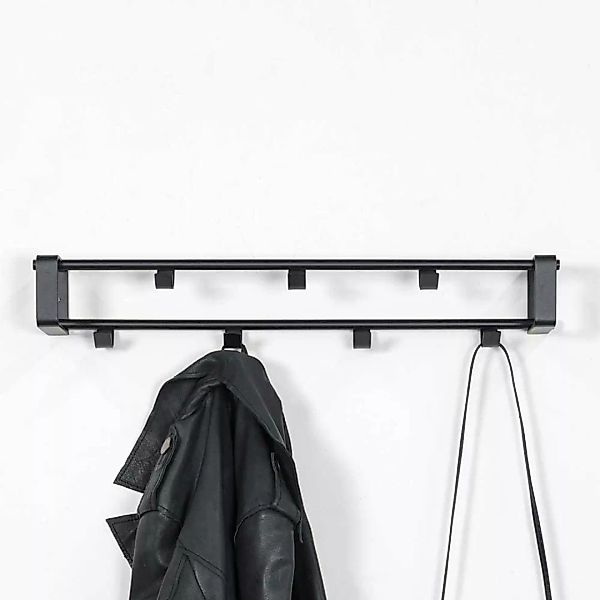 Stahl Wandhakenleiste in Schwarz 60 cm breit günstig online kaufen