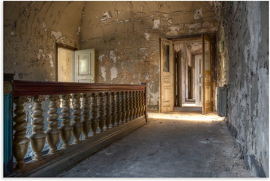 Artland Wandbild "Lost Place - Gang mit Sonnenschein" Fenster & Türen 1 Stk günstig online kaufen