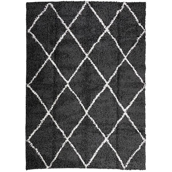 vidaXL Teppich Shaggy Hochflor Modern Schwarz und Creme 200x280 cm 375415 günstig online kaufen