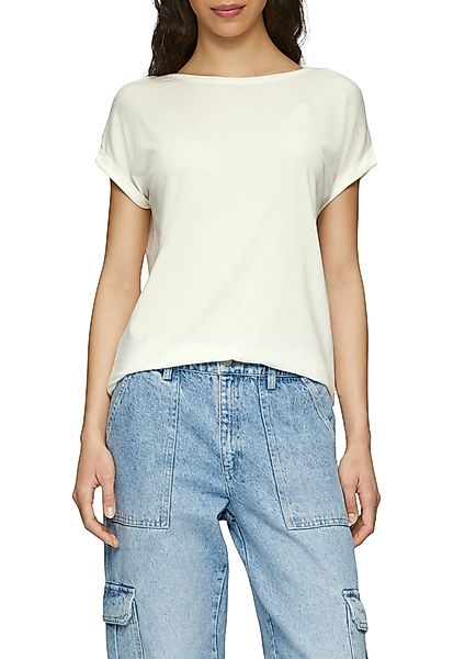 QS Kurzarmshirt mit Ärmelaufschlag günstig online kaufen