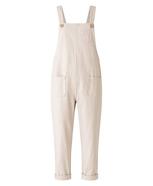 WENOR Latzhose Leinen Jumpsuit mit Taschen, verstellbar, Overall Look, Gr. günstig online kaufen
