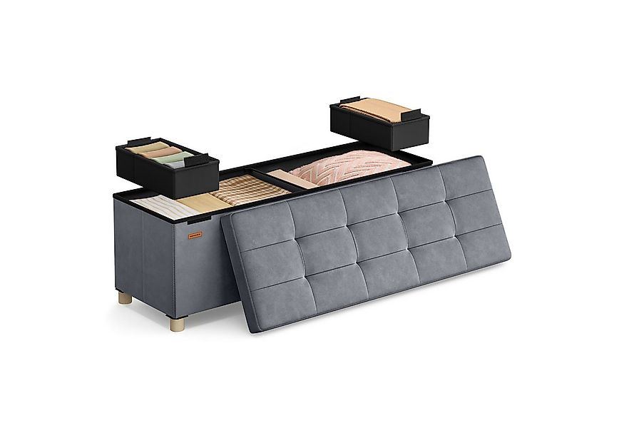 SONGMICS Sitzbank, Sitzbank, Aufbewahrungsbox faltbar, 38 x 110 x 40 cm, Ho günstig online kaufen