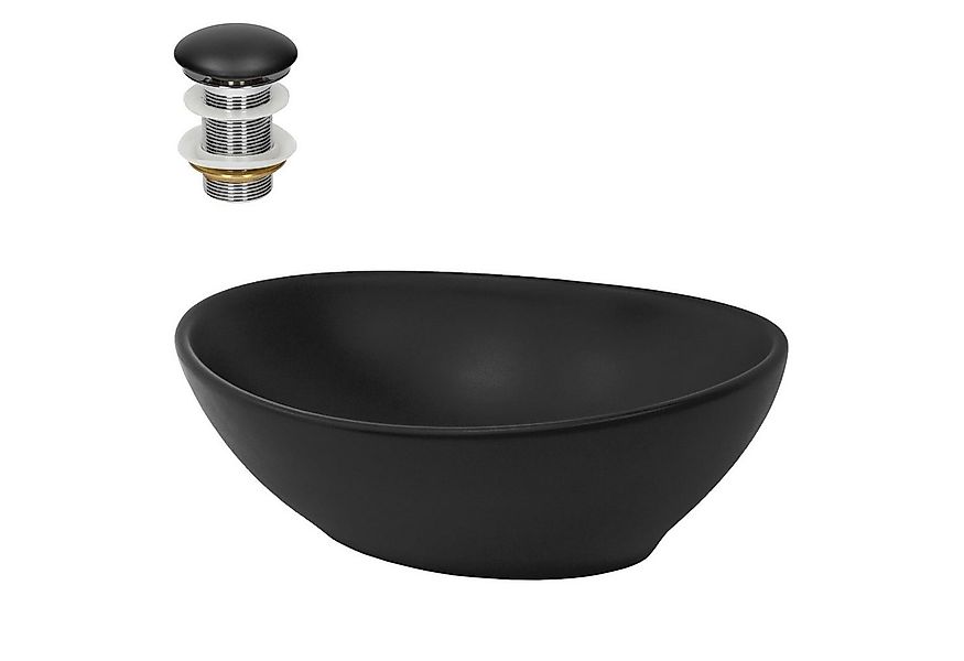 LuxeBath Waschbecken Moderne Aufsatzwaschbecken Keramik inkl. Ablaufgarnitu günstig online kaufen