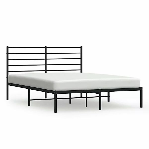 vidaXL Bettgestell mit Kopfteil Metall Schwarz 135x190 cm Modell 11740766 günstig online kaufen