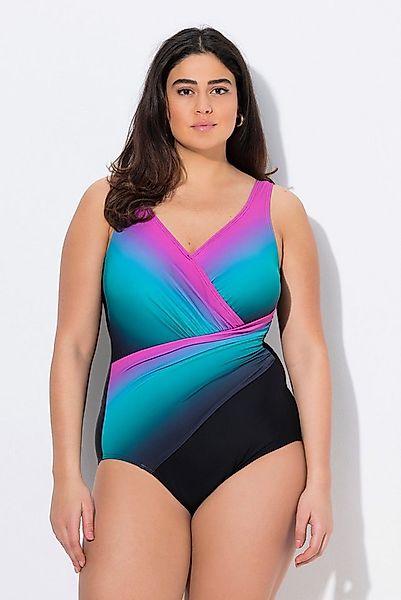 Ulla Popken Badeanzug Badeanzug Drapierung Farbverlauf Softcups recycelt günstig online kaufen