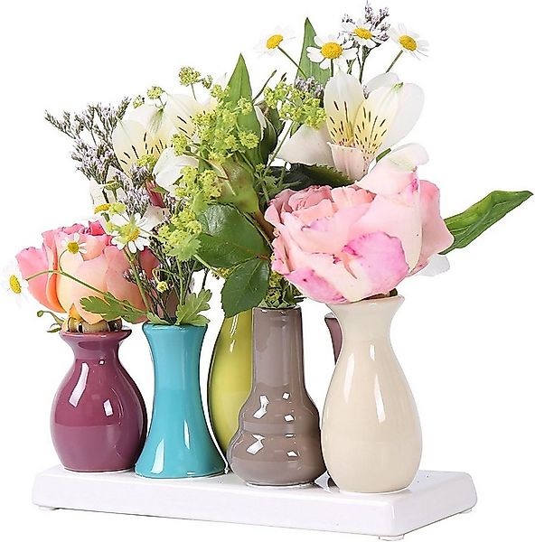 Jinfa Dekovase Handgefertigte kleine Keramik Deko Blumenvasen (Set, Je nach günstig online kaufen