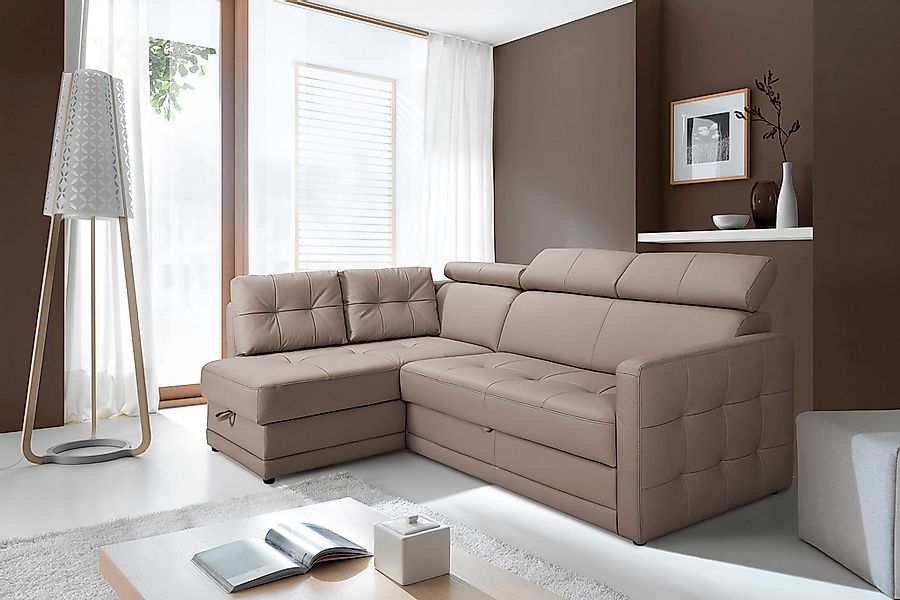 exxpo - sofa fashion Ecksofa "Arles, Federkern, zeitlos, Breite 225cm, L-Fo günstig online kaufen