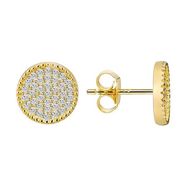 Runde Perlé Paar Ohrstecker klassische elegante Kreis Ohrstecker, goldene O günstig online kaufen