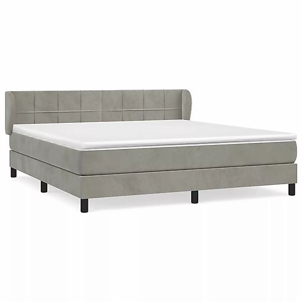 vidaXL Boxspringbett mit Matratze Hellgrau 160x200 cm Samt1397655 günstig online kaufen