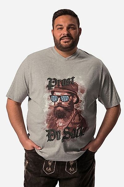 Men Plus T-Shirt Men+ T-Shirt Halbarm Trachten-Motiv V-Ausschnitt günstig online kaufen