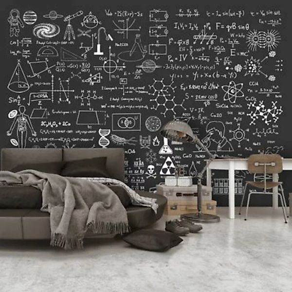 artgeist Fototapete Science on Chalkboard schwarz/weiß Gr. 200 x 140 günstig online kaufen
