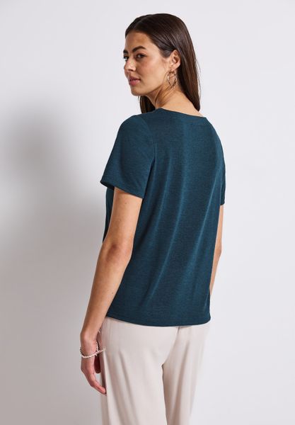 STREET ONE T-Shirt aus elastischem Materialmix günstig online kaufen