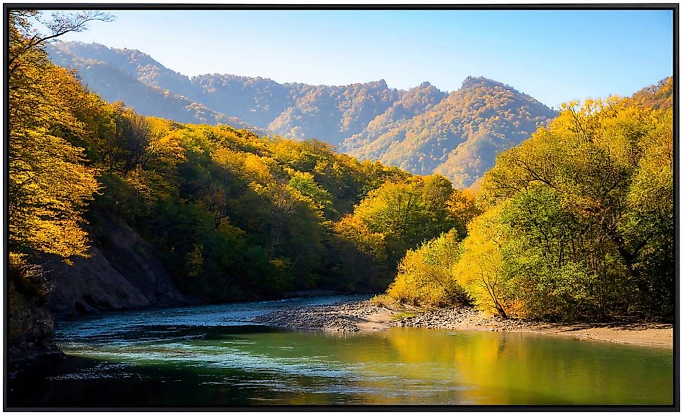 Papermoon Infrarotheizung »Herbst Gebirgswald Fluss«, sehr angenehme Strahl günstig online kaufen