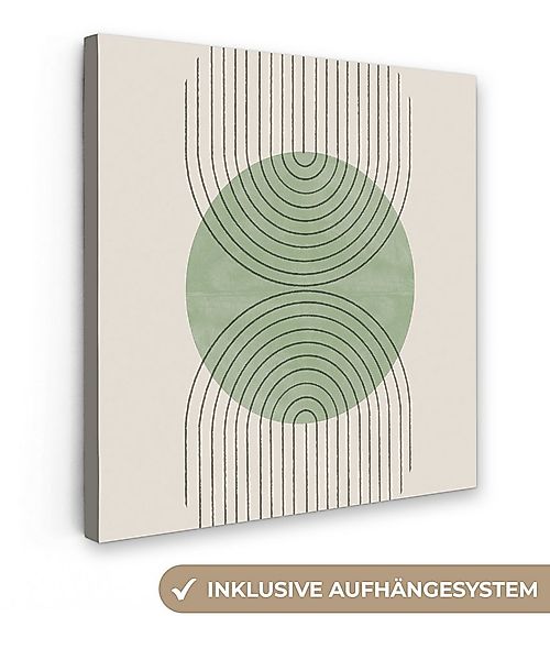 OneMillionCanvasses® Leinwandbild Kreis - Linien - Abstrakt - Grün, Fotodru günstig online kaufen