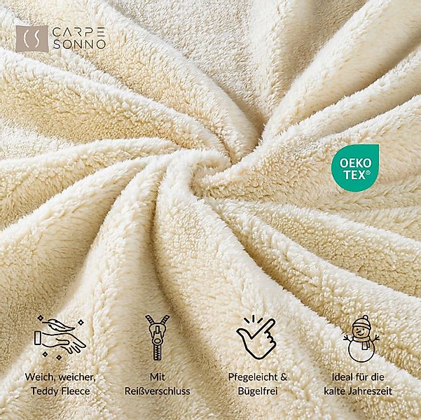 Carpe Sonno Bettwäsche 135x200 Teddy Plüsch Kuschel Bettwäsche Winter Fleec günstig online kaufen