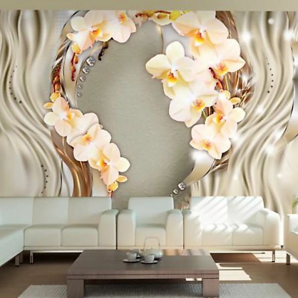 artgeist Fototapete Wreath of orchids mehrfarbig Gr. 100 x 70 günstig online kaufen