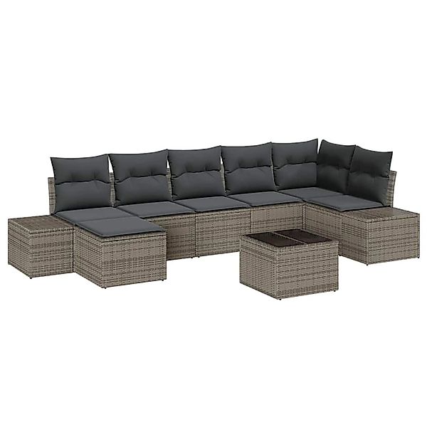 vidaXL 7-Teiliges Garten-Sofa-Set mit Kissen in Schwarz aus Poly Rattan 335 günstig online kaufen