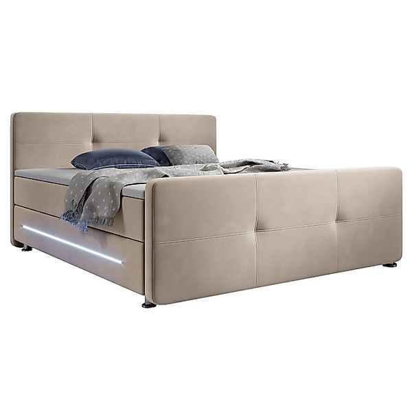 Juskys Boxspringbett Houston, 140x200 cm, Bonell-Federkernmatratzen, günstig online kaufen
