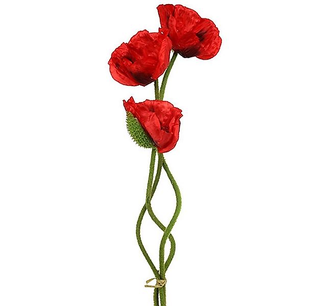 Kunstblume Mohnblume Rot Kunstblume 58-74cm 3er Set Dekoration, Viana, Höhe günstig online kaufen