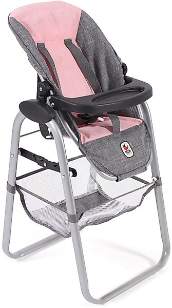 CHIC2000 Puppenhochstuhl Grau-Rosa, mit abnehmbarem Tablett günstig online kaufen