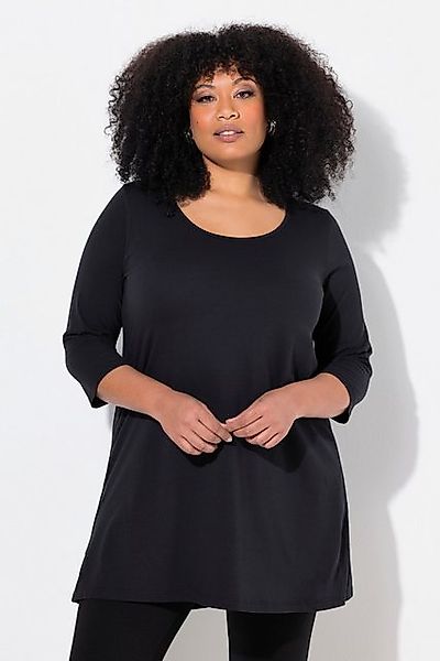 Ulla Popken Longshirt Longshirt A-Linie Rundhalsausschnitt 3/4-Arm günstig online kaufen