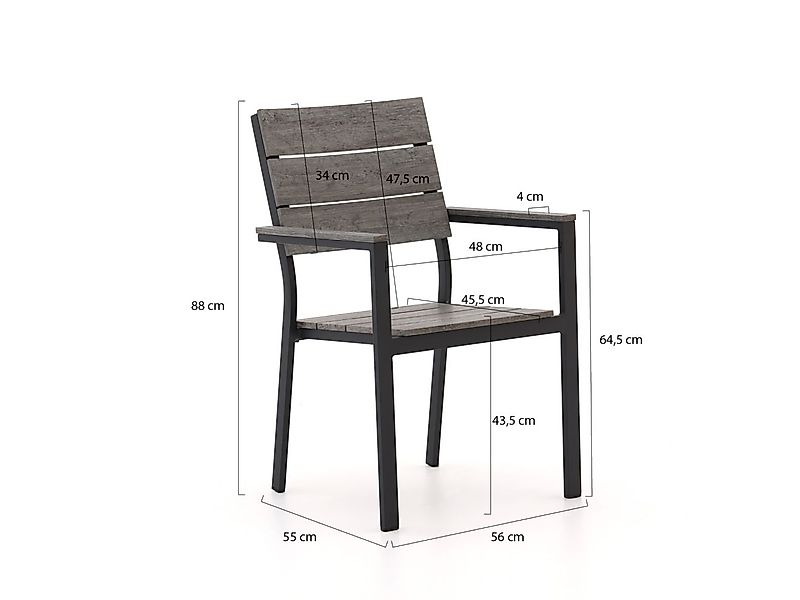 Bellagio Fidenza 160 cm Gartenmöbel-Set mit Sofa 4-teilig stapelbar günstig online kaufen