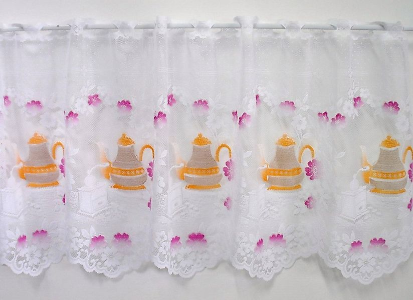 Stickereien Plauen Scheibengardine Panneau Kaffeeservice (1 St), Stangendur günstig online kaufen