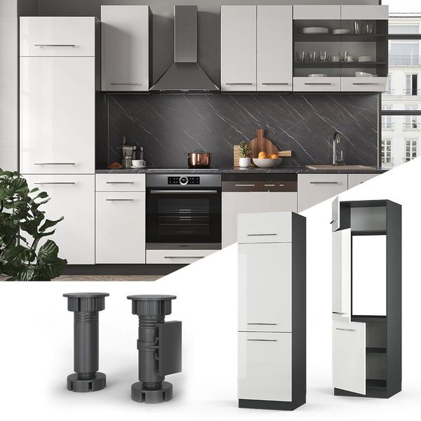 Vicco Kühlumbauschrank Fame-Line, Weiß Hochglanz/Anthrazit, 60 günstig online kaufen