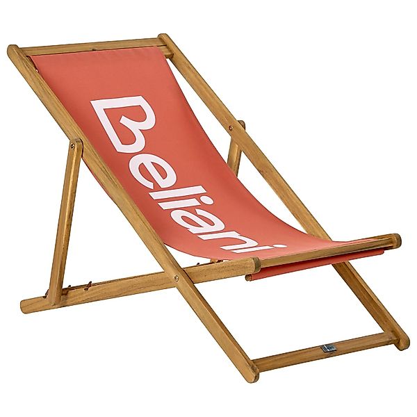 Beliani Gartenliege Rot Heller Holzfarbton 97x54x70 günstig online kaufen
