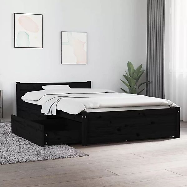 Vidaxl Bett Mit Schubladen Schwarz 90x200 Cm günstig online kaufen