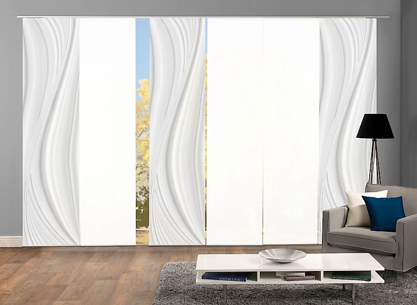 HOME WOHNIDEEN Schiebegardine "LAURINA 6er SET" Paneelwagen 6 Stk. tlg. Sch günstig online kaufen