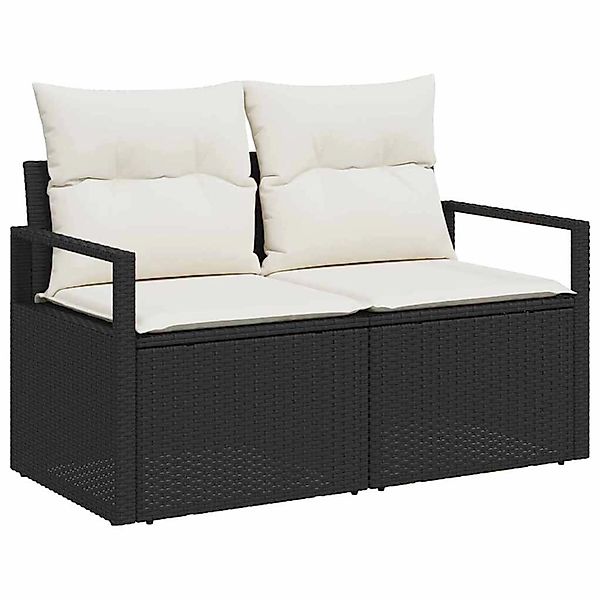 vidaXL Garten-Sofa-Set 6-Tlg Schwarz Poly Rattan 3346347 günstig online kaufen