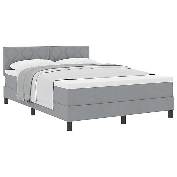 vidaXL Boxspringbett mit Matratze Hellgrau 160 x 200 cm Stoff 3338776 günstig online kaufen