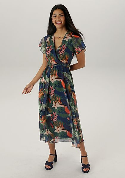 Aniston SELECTED Wickelkleid mit blickdichtem Jerseyfutter günstig online kaufen